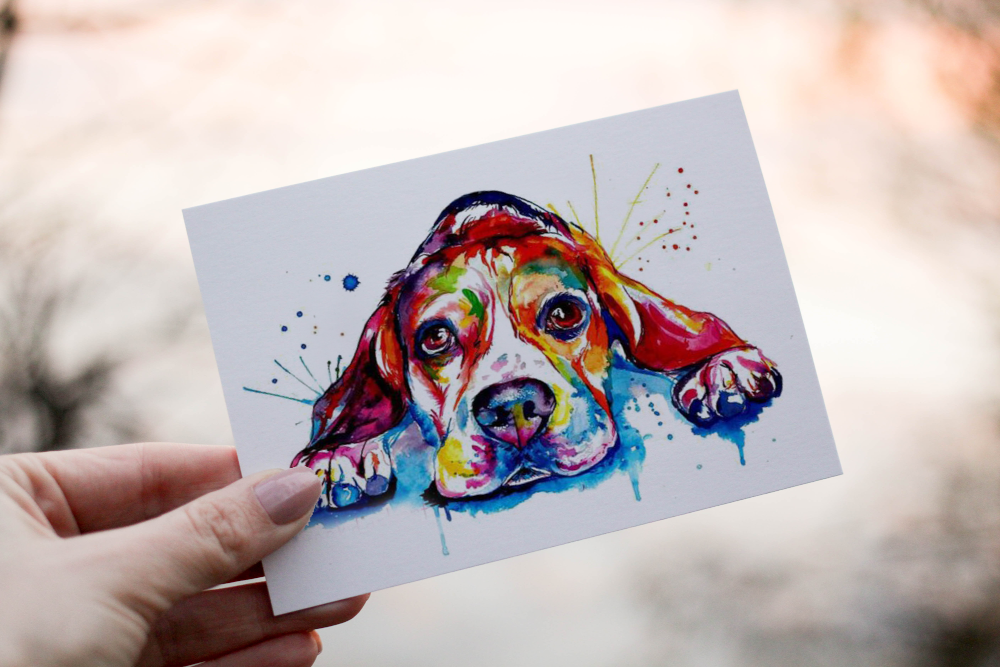 Beagle Birthday Card, Dog Birthday Card, Personalized Beagle